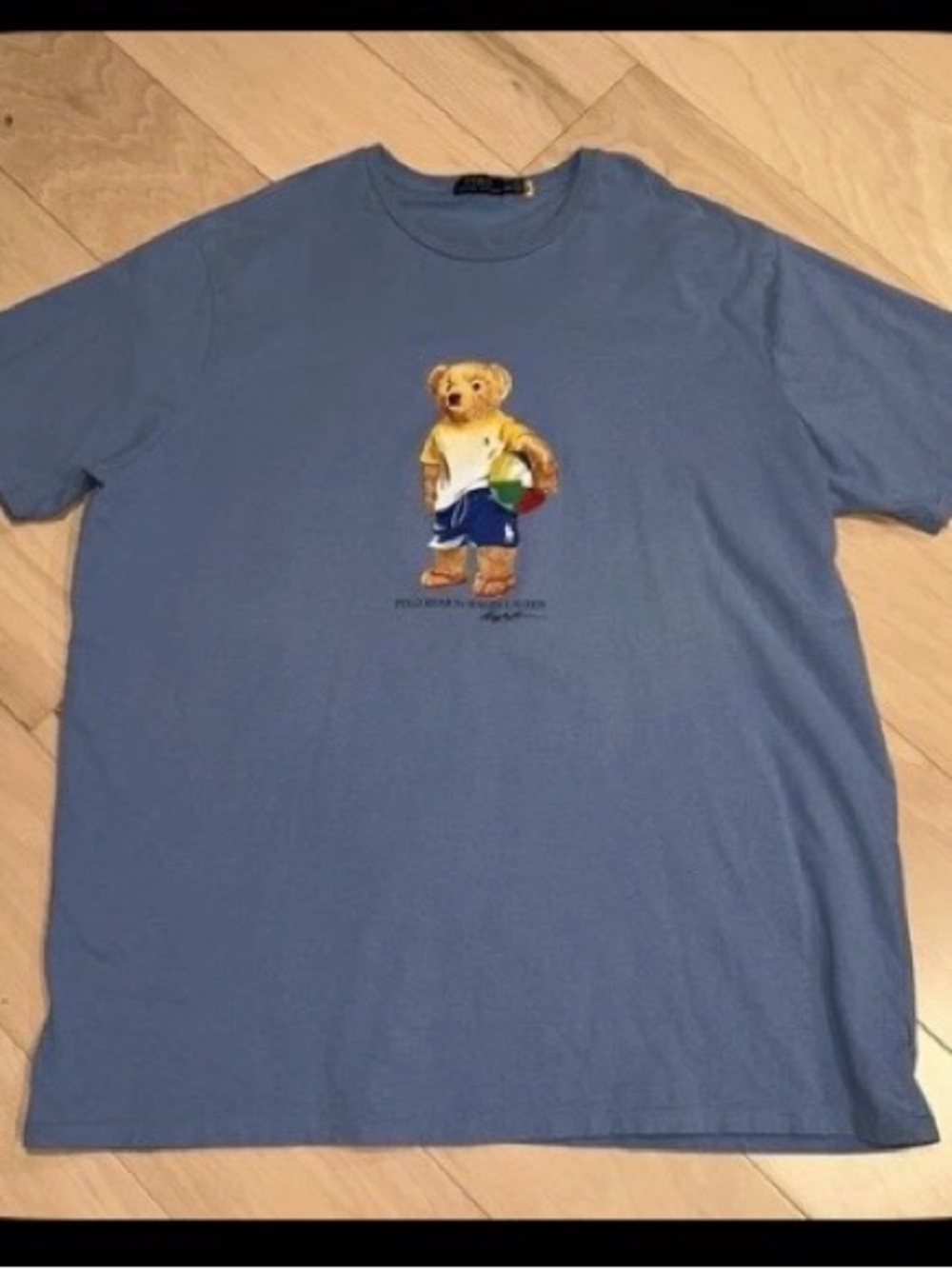 Light Blue Polo Bear Graphic T-Shirt